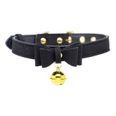Golden Kitty Cat Bell Collar - Black-Gold